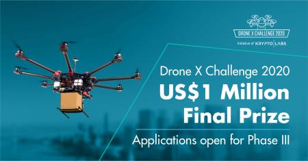 Krypto Labs Announces The Shortlisted Teams From Phase II And The Opening Of Phase III Of US$1.5+ Million Drone X Challenge 2020