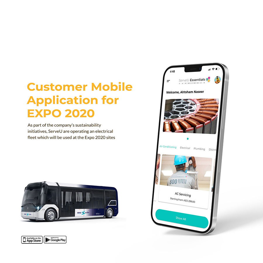 ServeU Launches Mobile Application And Operates Electric Fleet For Their Facilities Management Operations At Expo 2020